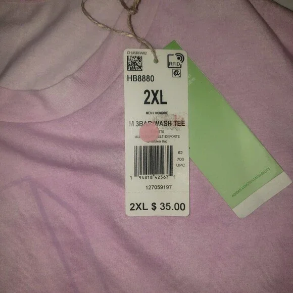 ADIDAS Three Bar Wash T Shirt Lilac Size 2XL NEW WITH TAGS - Picture 5 of 12